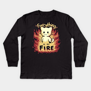 Everything is on Fire Kids Long Sleeve T-Shirt